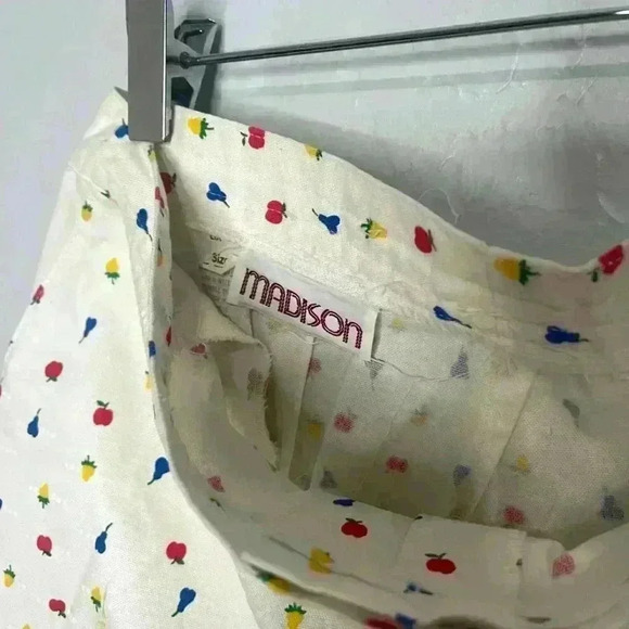 Vintage Madison Button Down Fruit Pencil Skirt Size 8 - Picture 5 of 6